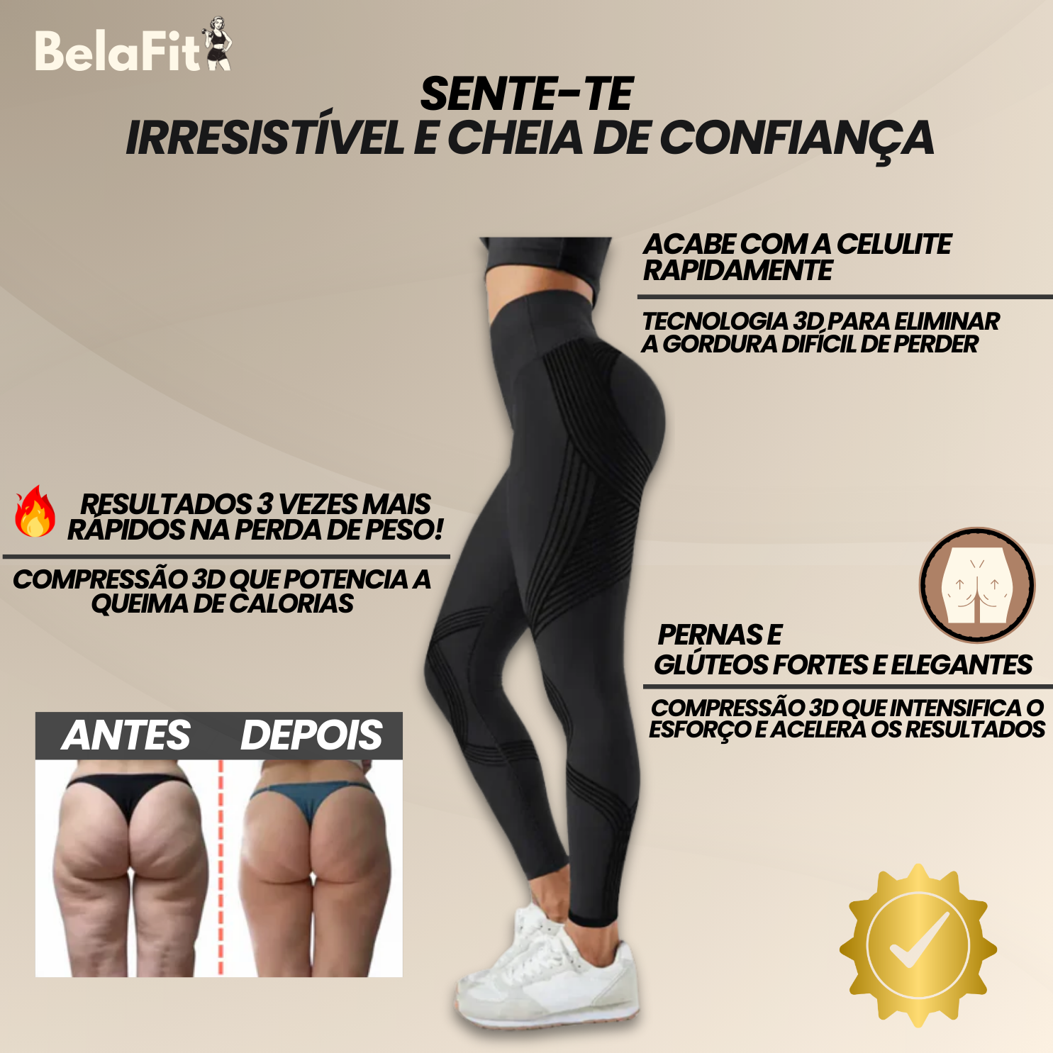 Leggings 3D Fittabella – Redefine a tua silhueta sem esforço