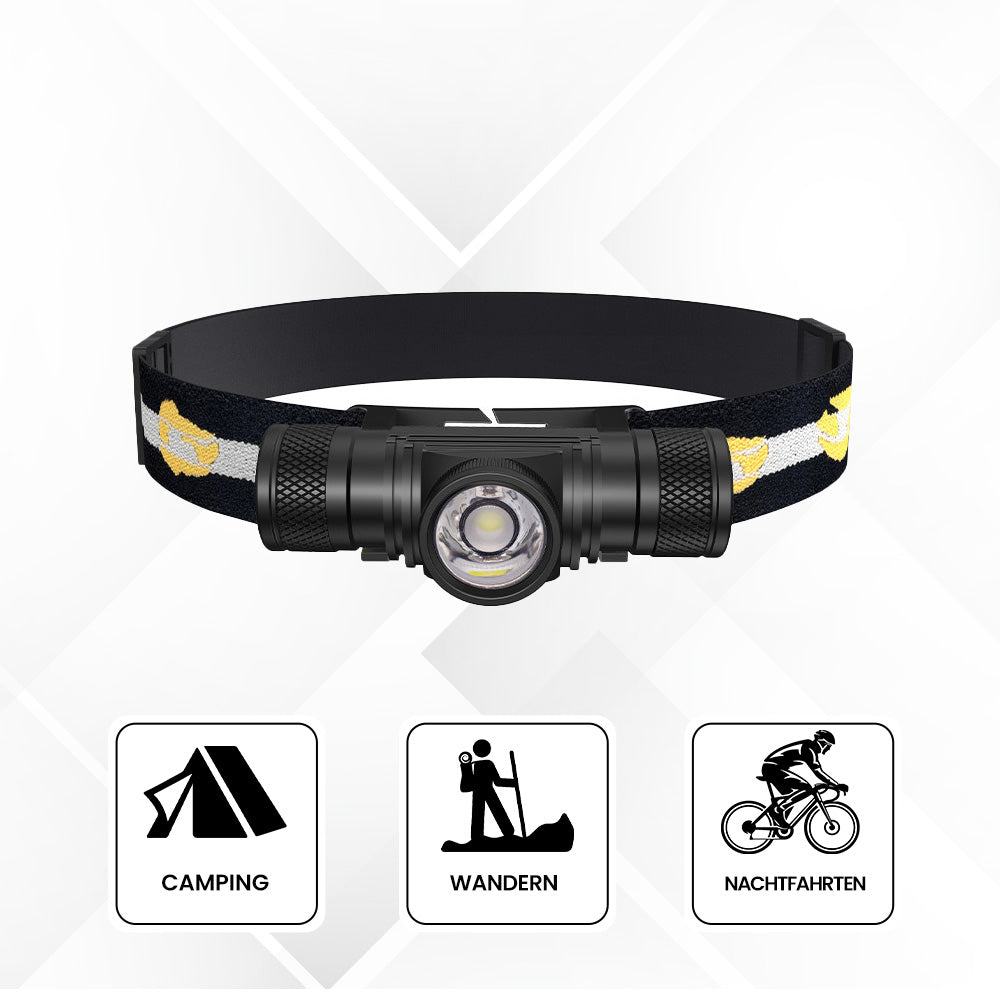 NachtLicht - Große Reichweite, Outdoor-Stirnlampe Mit Extrem Langer Akkulaufzeit