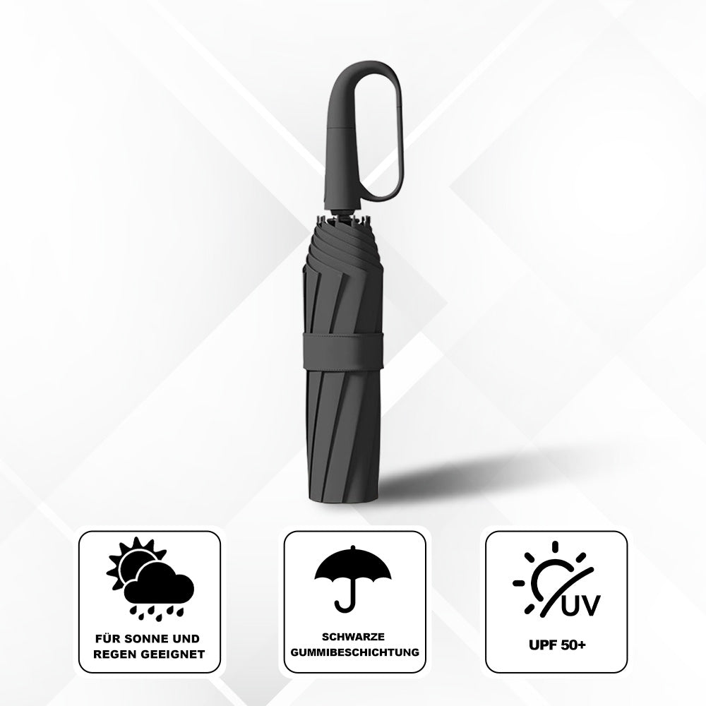 RainShield - Kompakter Reiseschirm Mit Windschutz – Automatisch Öffnen/Schließen & Verstärktes Rahmen