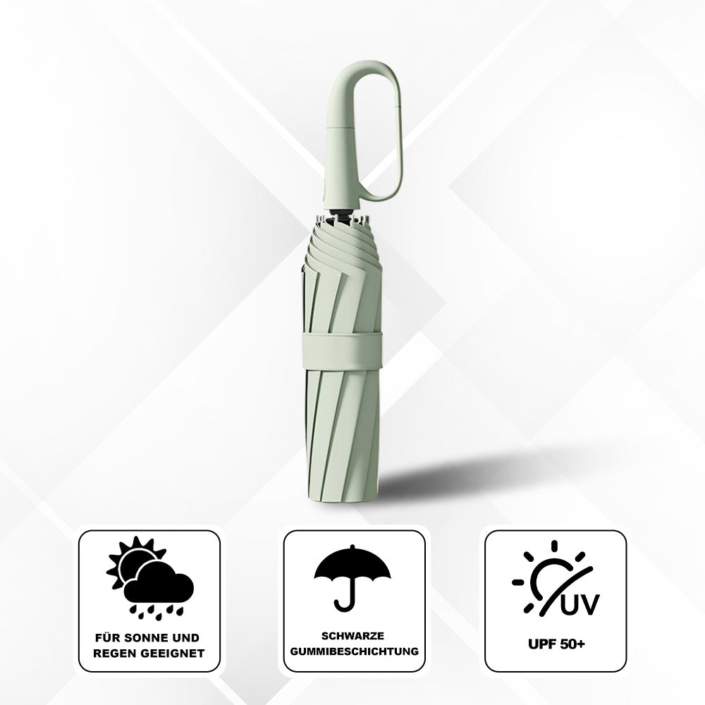 RainShield - Kompakter Reiseschirm Mit Windschutz – Automatisch Öffnen/Schließen & Verstärktes Rahmen