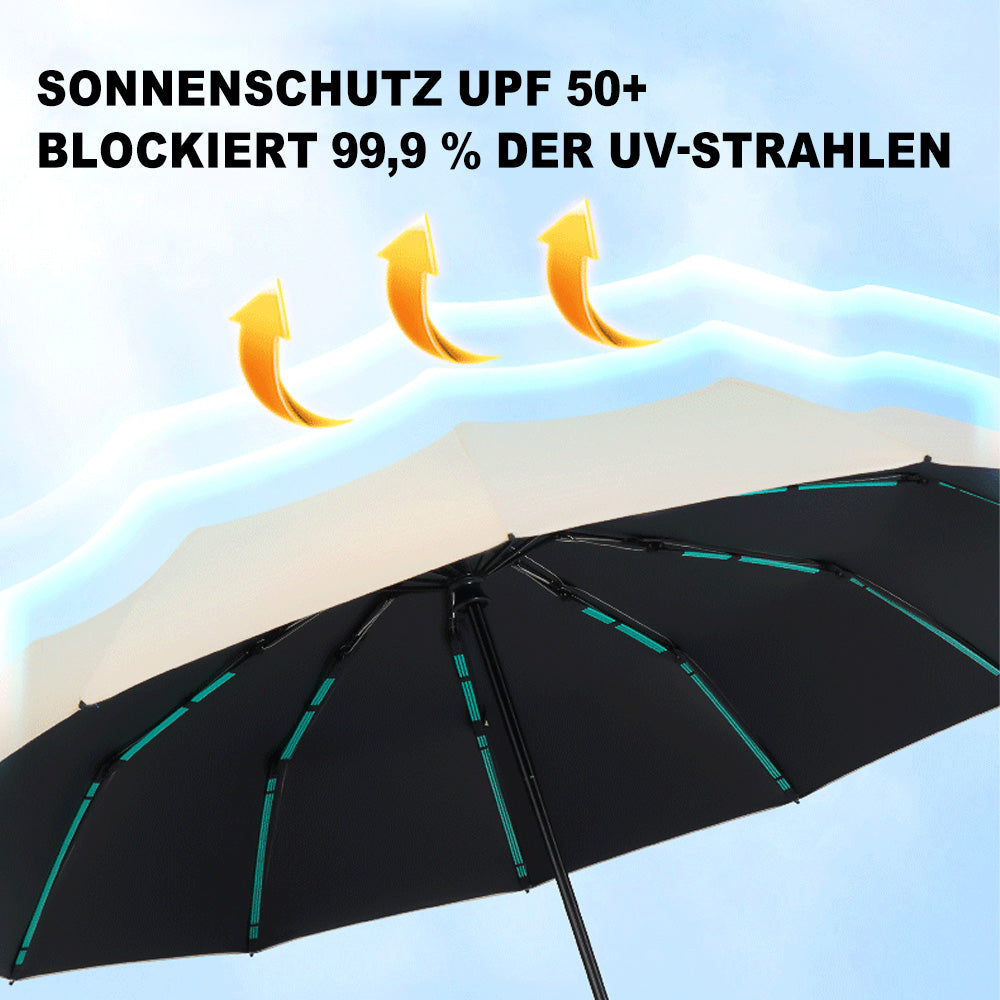 RainShield - Kompakter Reiseschirm Mit Windschutz – Automatisch Öffnen/Schließen & Verstärktes Rahmen