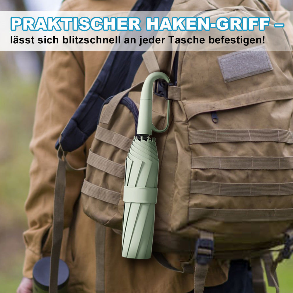 RainShield - Kompakter Reiseschirm Mit Windschutz – Automatisch Öffnen/Schließen & Verstärktes Rahmen