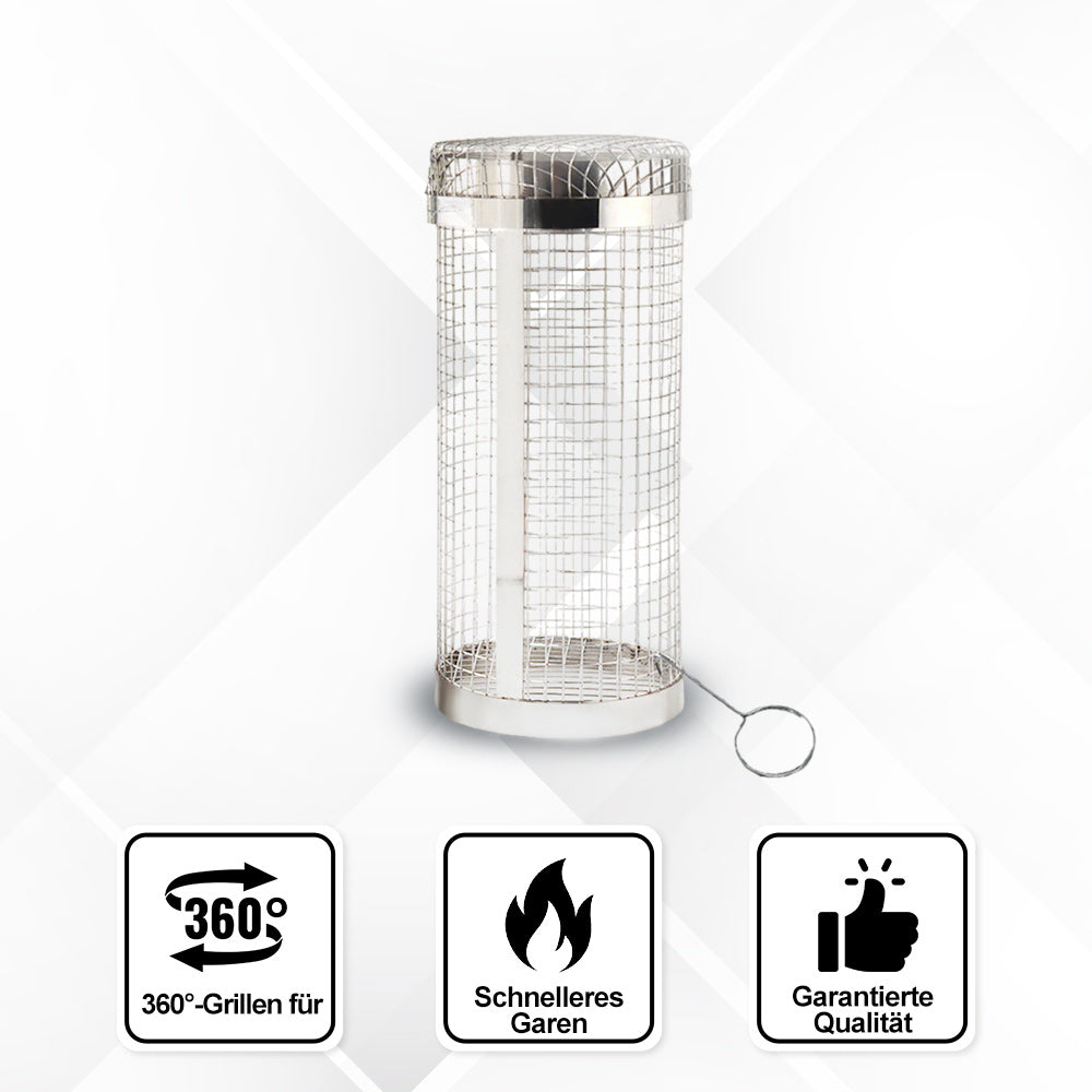 Outdoor BBQ Drehbarer Edelstahl-Grillkorb
