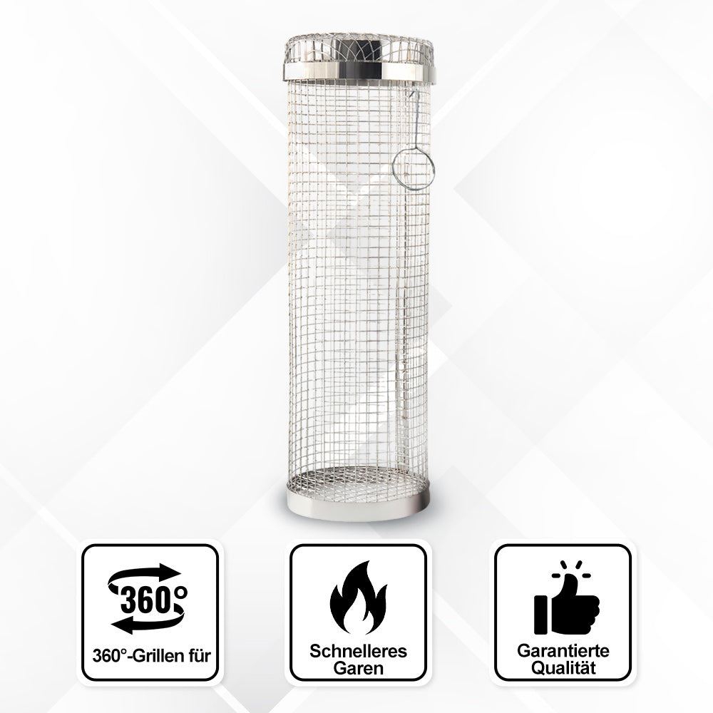 Outdoor BBQ Drehbarer Edelstahl-Grillkorb