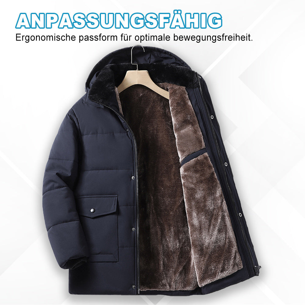 ThermoFeder - Herren-Kapuzenjacke Für Den Winter – Lässiger, Dick Windbreaker Mit Taschen