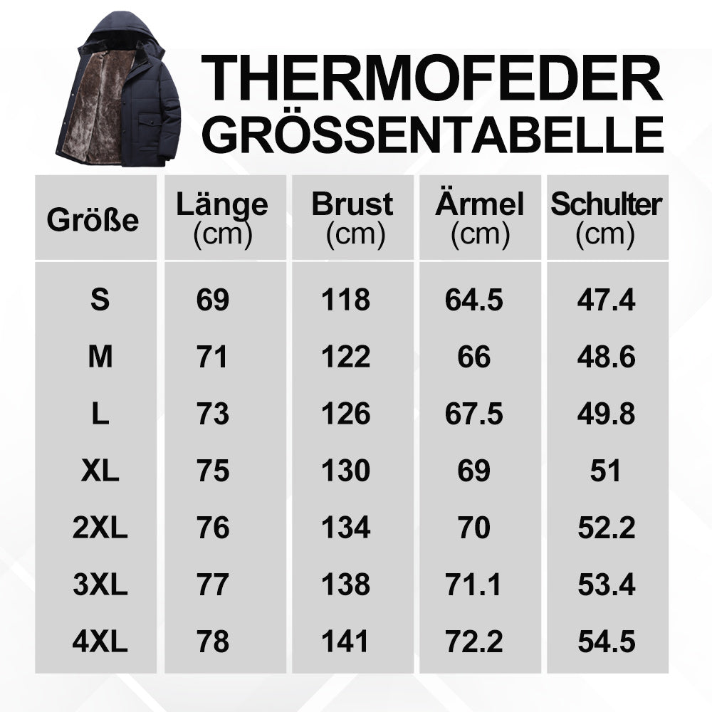 ThermoFeder - Herren-Kapuzenjacke Für Den Winter – Lässiger, Dick Windbreaker Mit Taschen