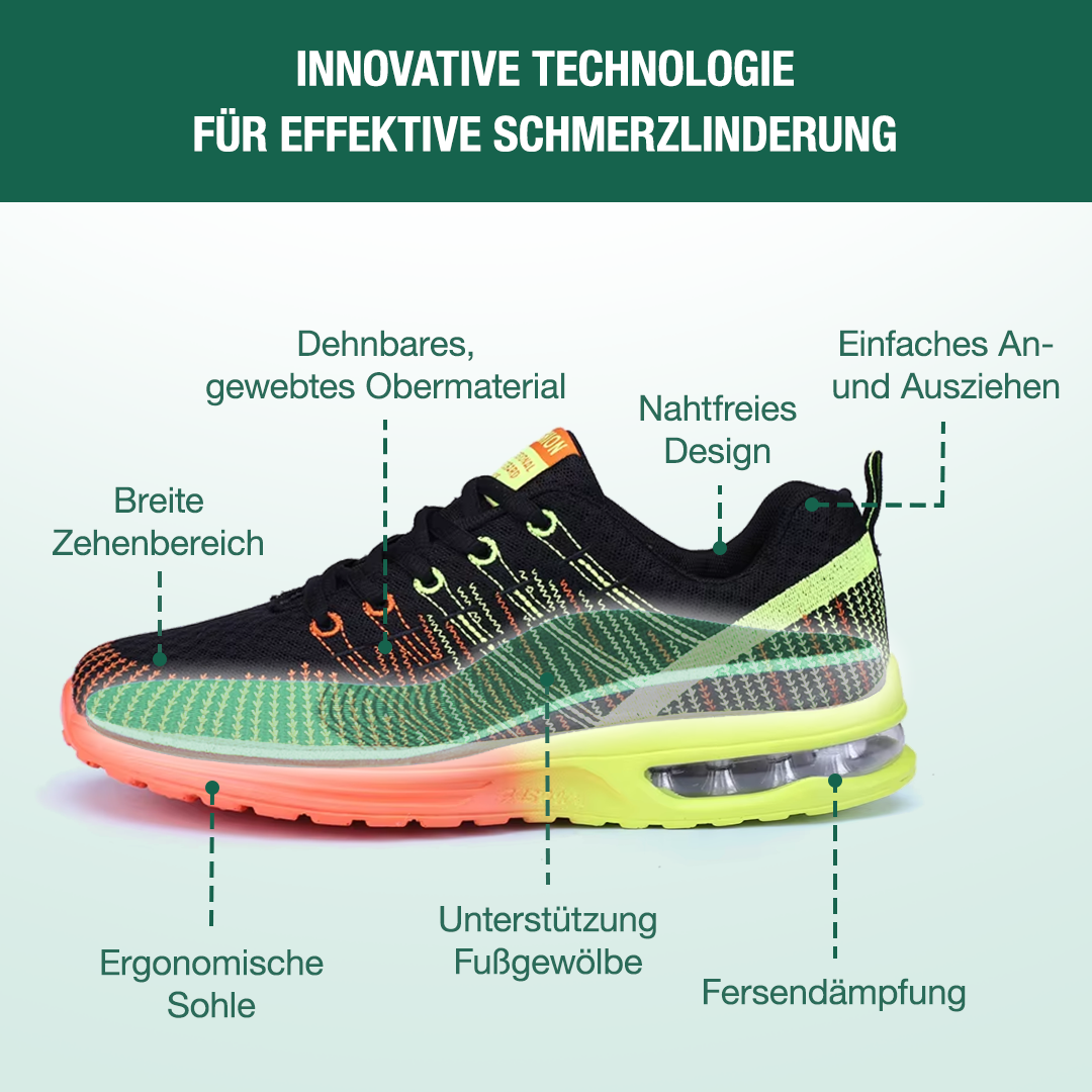 Hildaschritt Orthopädische Schuhe - Lindgrün Orange