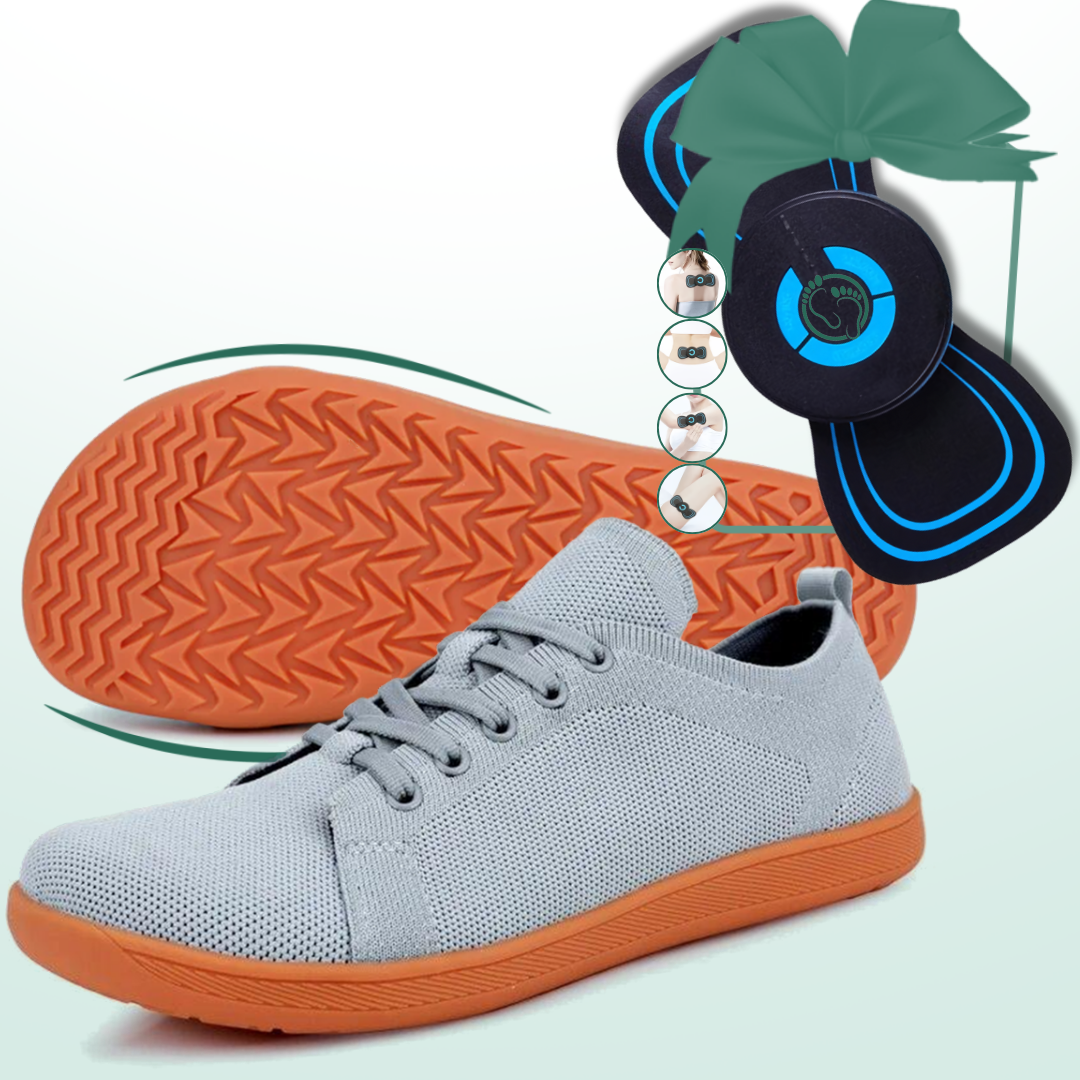 Lorry Vamp Barfußschuhe Knit Hellgrau - Fußfreiheit und Massagen-Galore