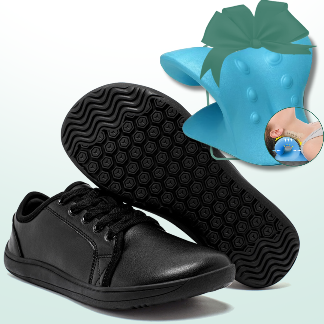 Lorry Vamp Barfußschuhe Leder Schwarz - Barfußglück und Nackenwohl