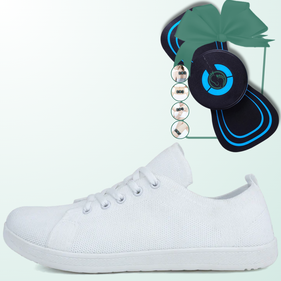 Lorry Vamp Barfußschuhe Knit Weiß - Barfuß-Power und Massage-Meisterwerk