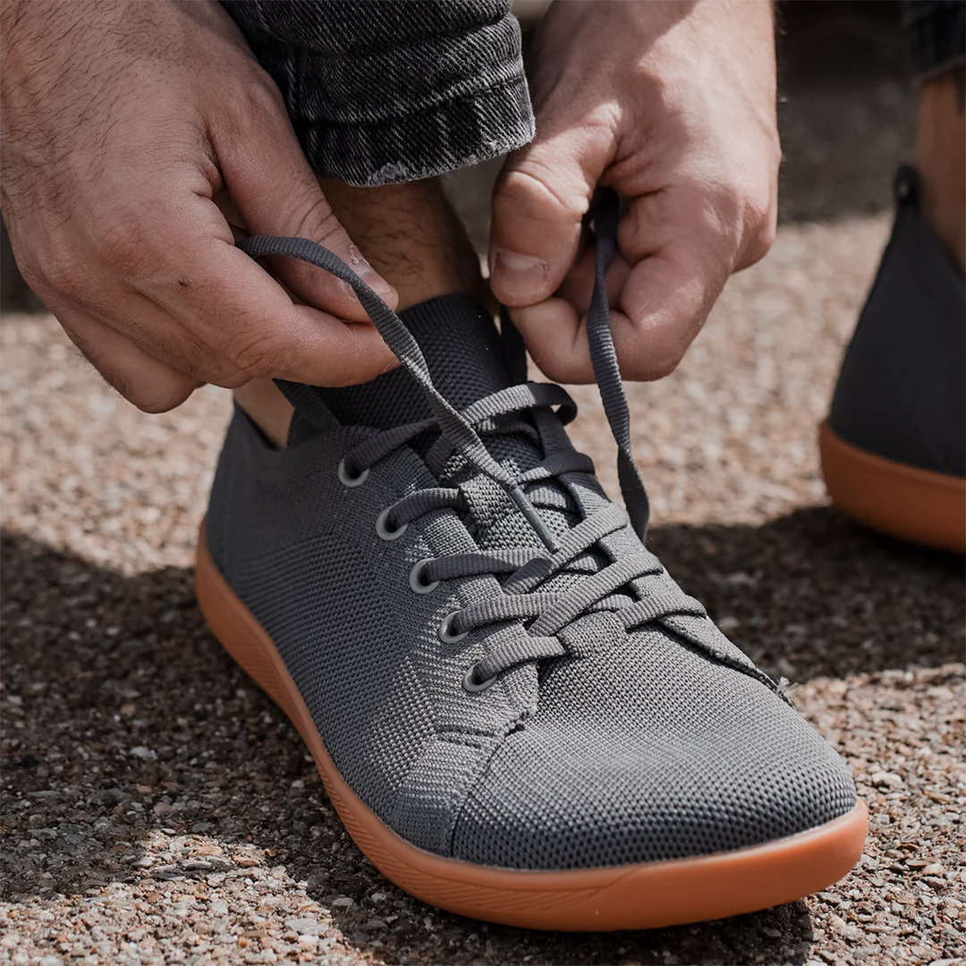 Lorry Vamp Barfußschuhe Knit Dunkle - Natürliche und Flott Unterwegs