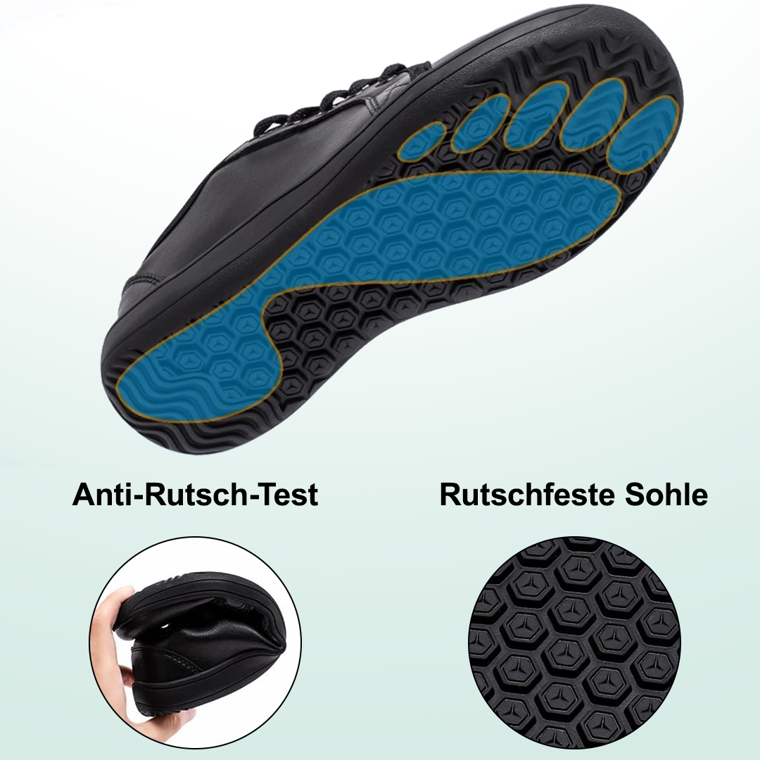 Lorry Vamp Barfußschuhe Leder Schwarz - Barfußglück und Nackenwohl