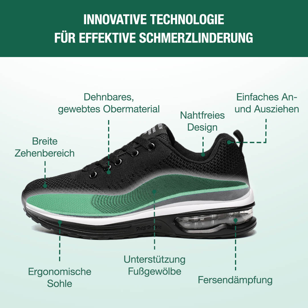 SanoWalk Orthopädische Schuhe - Alles Schwarz