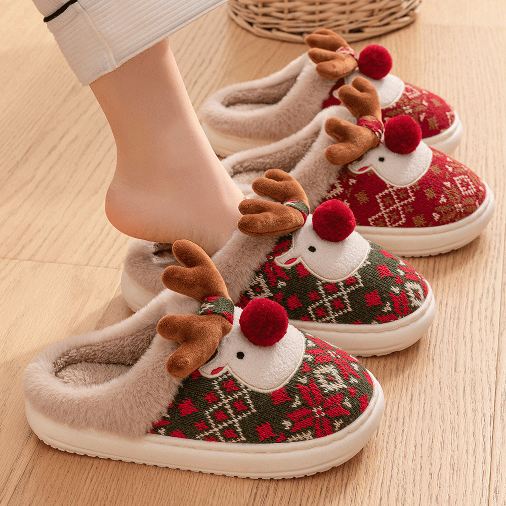 StarJoy-Kuschelige Rentier-Pantoffeln – Wärmend & Süß für Weihnachten