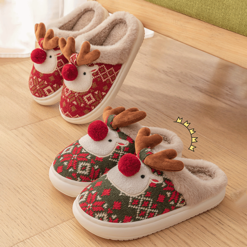 StarJoy-Kuschelige Rentier-Pantoffeln – Wärmend & Süß für Weihnachten