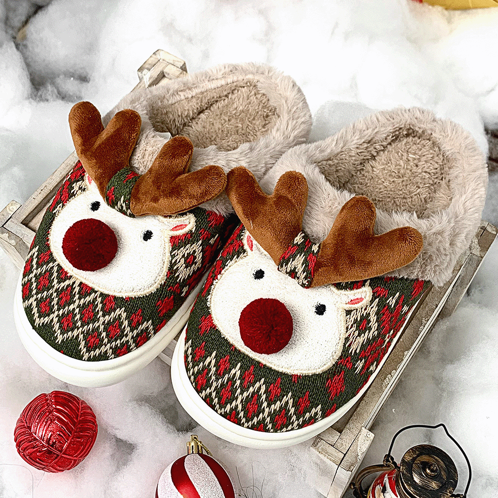 StarJoy-Kuschelige Rentier-Pantoffeln – Wärmend & Süß für Weihnachten