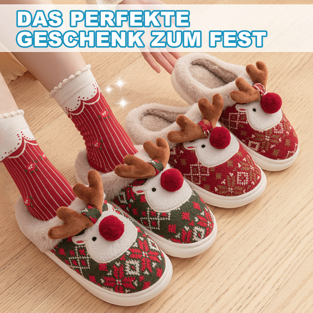 StarJoy-Kuschelige Rentier-Pantoffeln – Wärmend & Süß für Weihnachten