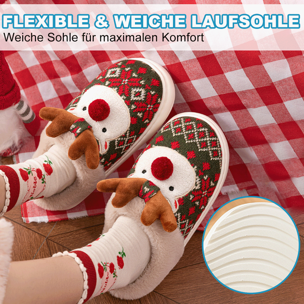 StarJoy-Kuschelige Rentier-Pantoffeln – Wärmend & Süß für Weihnachten