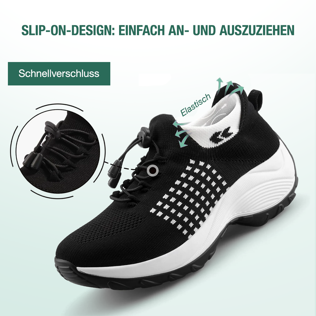 Ambulo Orthopädische Schuhe Strickstoff - Weiß Schwarz