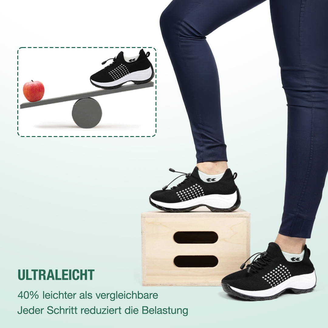 Ambulo Orthopädische Schuhe Strickstoff - Weiß Schwarz