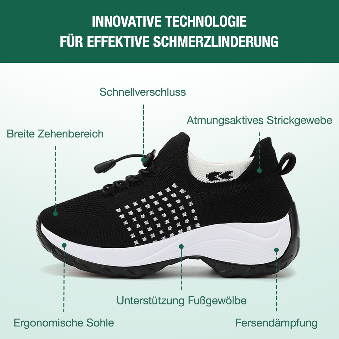 Ambulo Orthopädische Schuhe Strickstoff - Weiß Schwarz