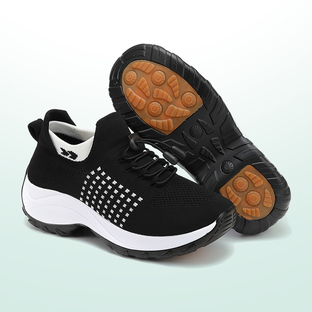 Ambulo Orthopädische Schuhe Strickstoff - Weiß Schwarz