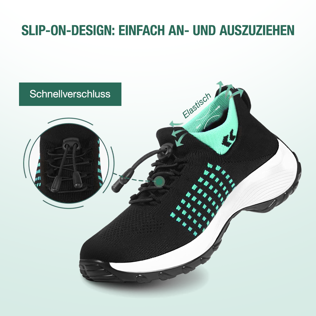 Ambulo Orthopädische Schuhe Strickstoff - Grün Schwarz