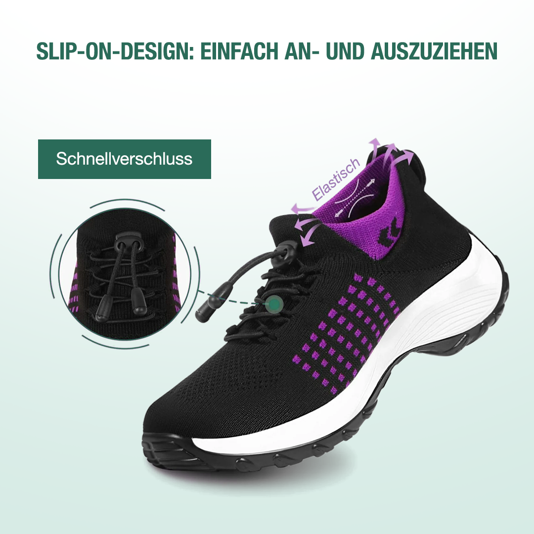 Ambulo Orthopädische Schuhe Strickstoff - Lila Schwarz