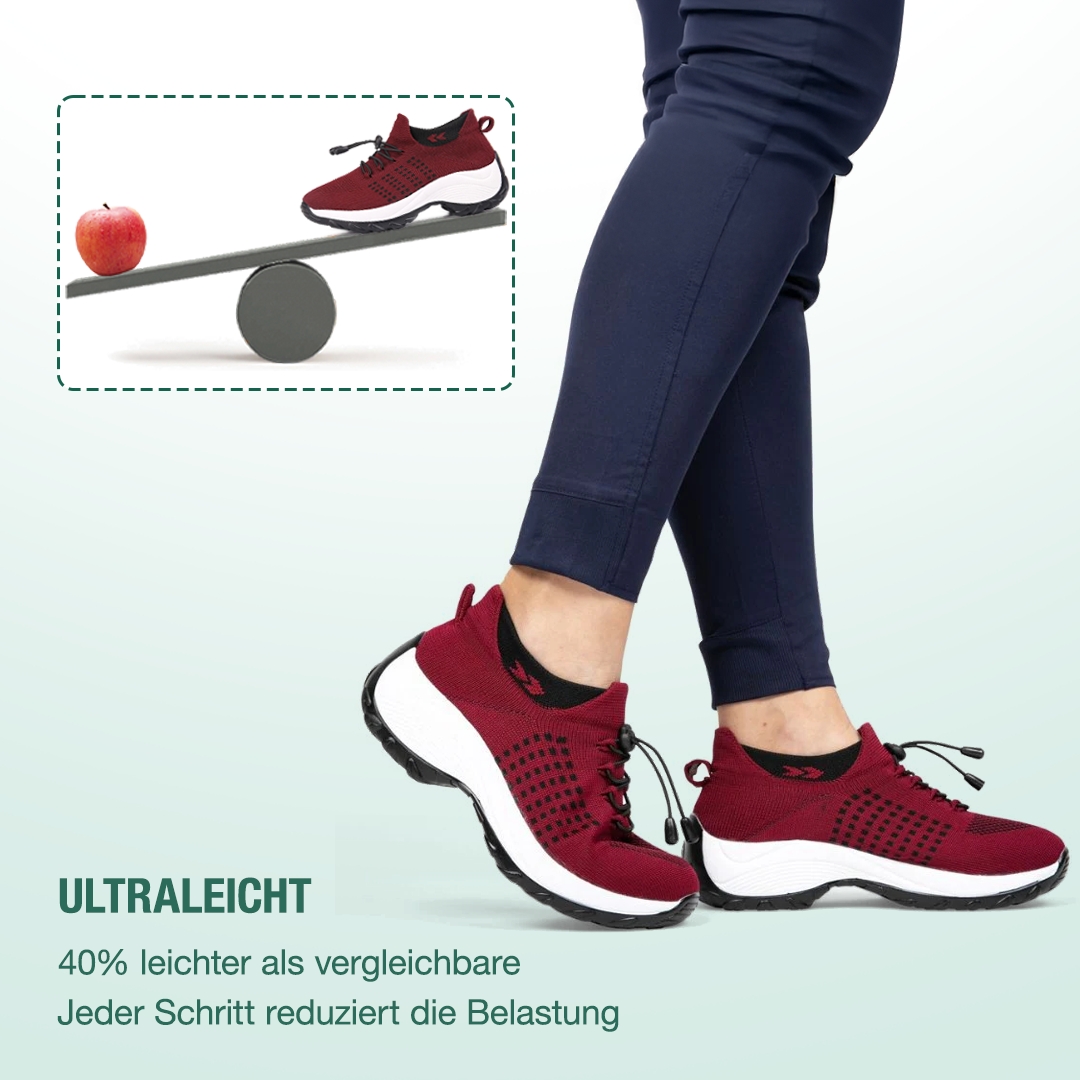 Ambulo Orthopädische Schuhe Strickstoff - Schwarz Rot