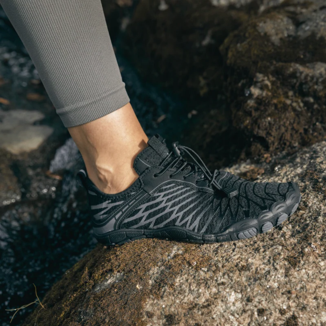 Wellentanz Barfußschuhe Mesh - Schwarz