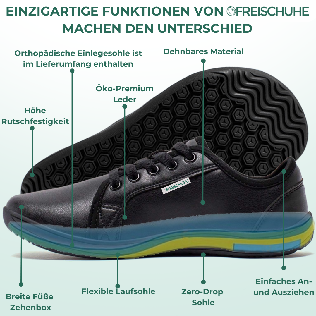 Lorry Vamp Barfußschuhe Leder - Schwarz