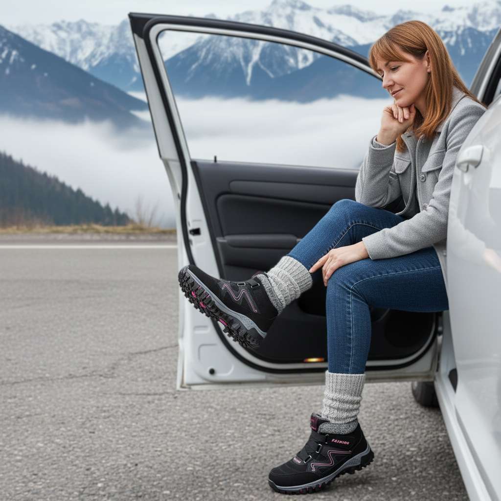 Solvema Orthopädische Winterschuhe - Rosa Schwarz