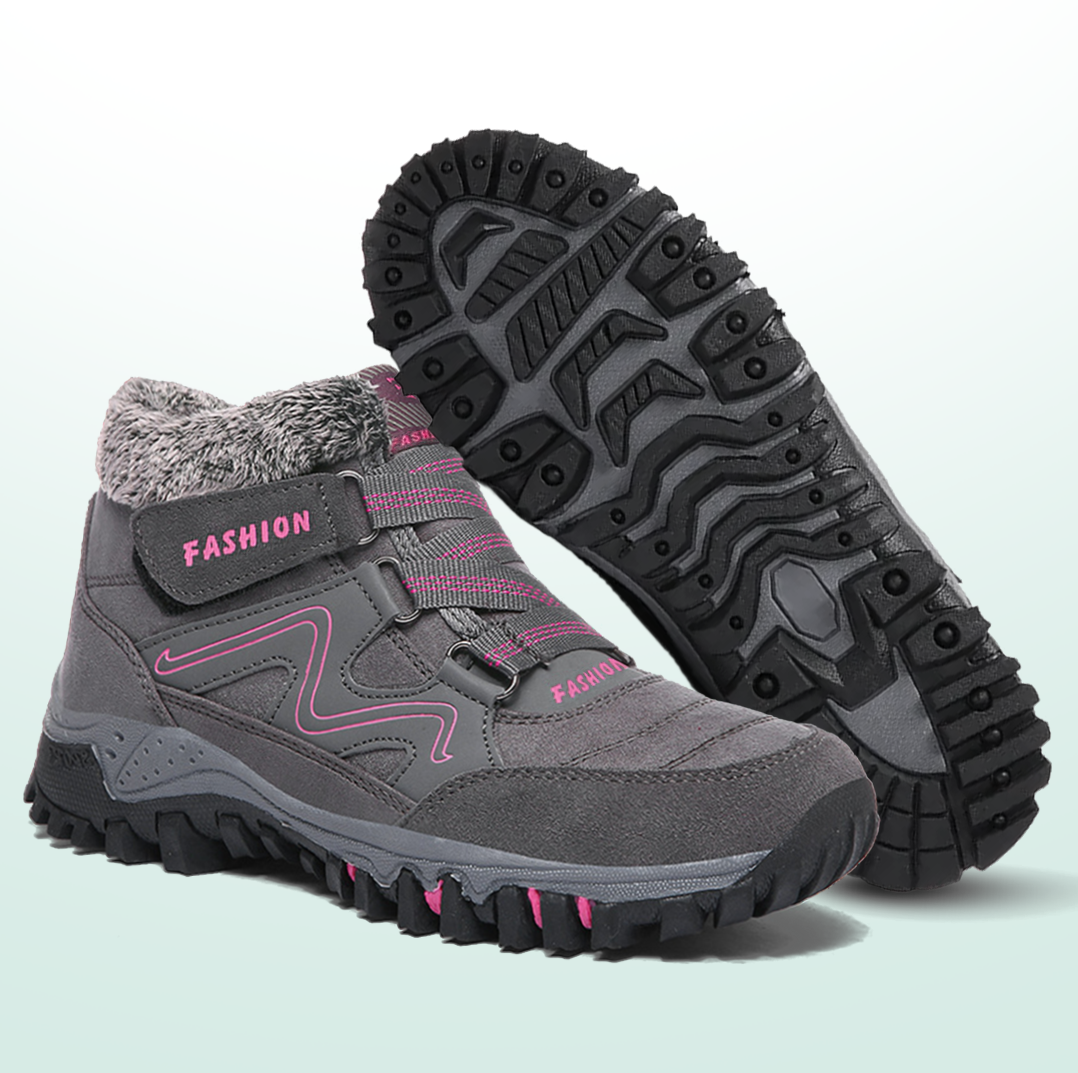 Solvema Orthopädische Winterschuhe - Rosa Grau