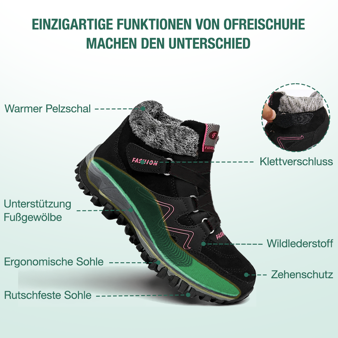 Solvema Orthopädische Winterschuhe - Rosa Schwarz