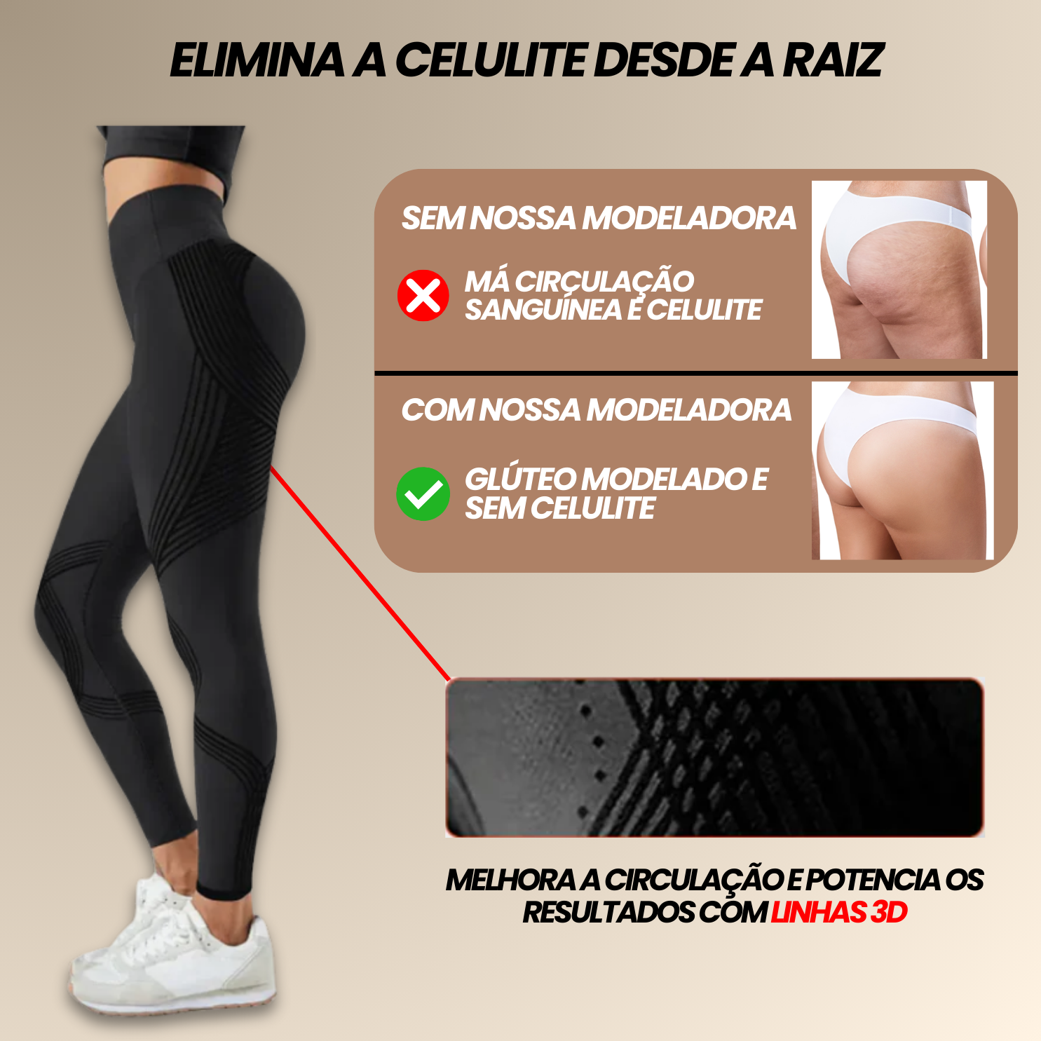 Leggings 3D Fittabella – Redefine a tua silhueta sem esforço
