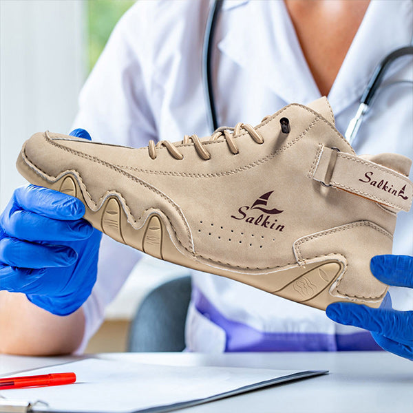 OrthoFit - Orthopädische, Wasserdichte & Rutschfeste Leder-Barfußschuhe