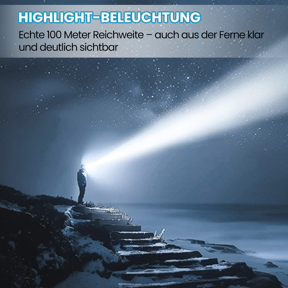 NachtLicht - Große Reichweite, Outdoor-Stirnlampe Mit Extrem Langer Akkulaufzeit