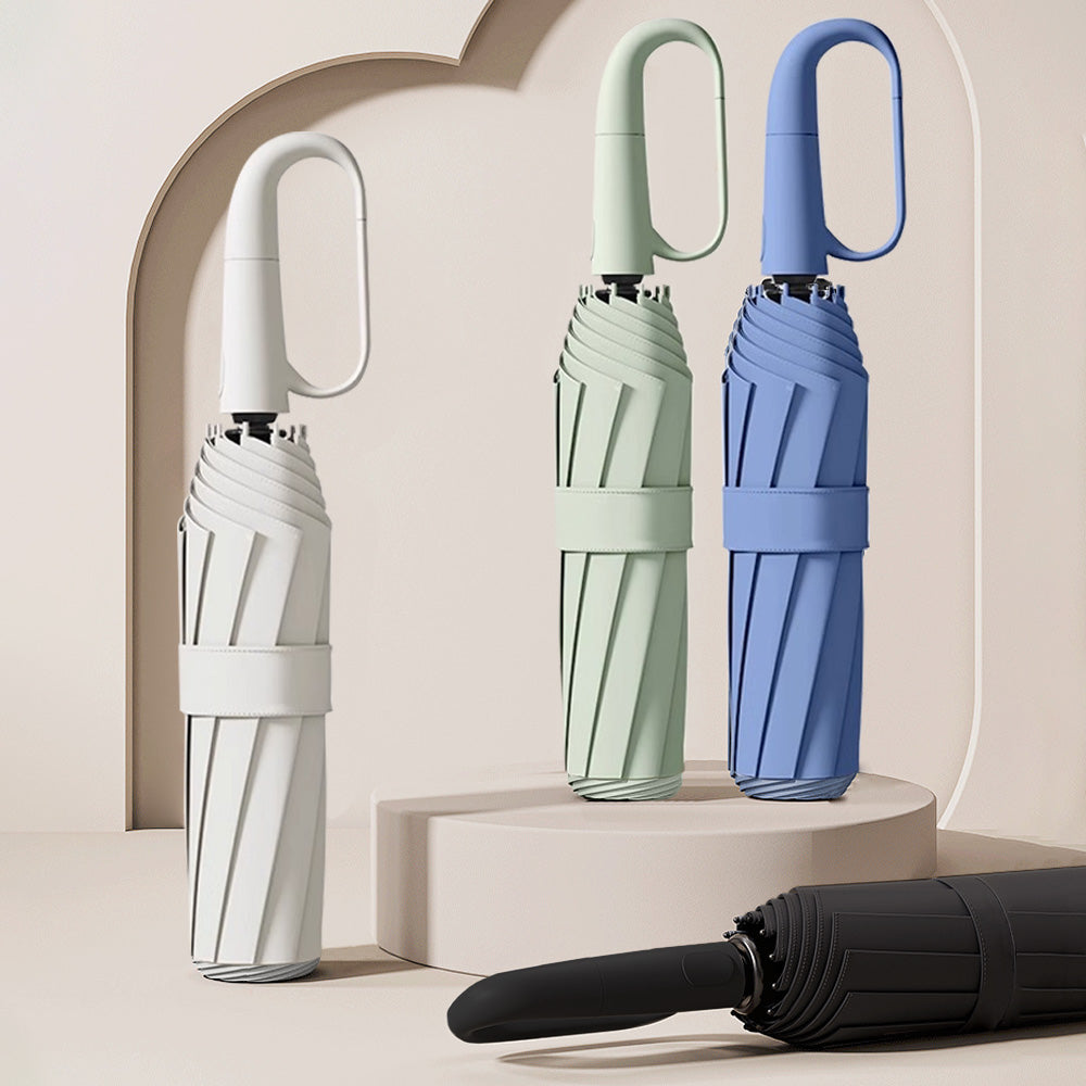 RainShield - Kompakter Reiseschirm Mit Windschutz – Automatisch Öffnen/Schließen & Verstärktes Rahmen