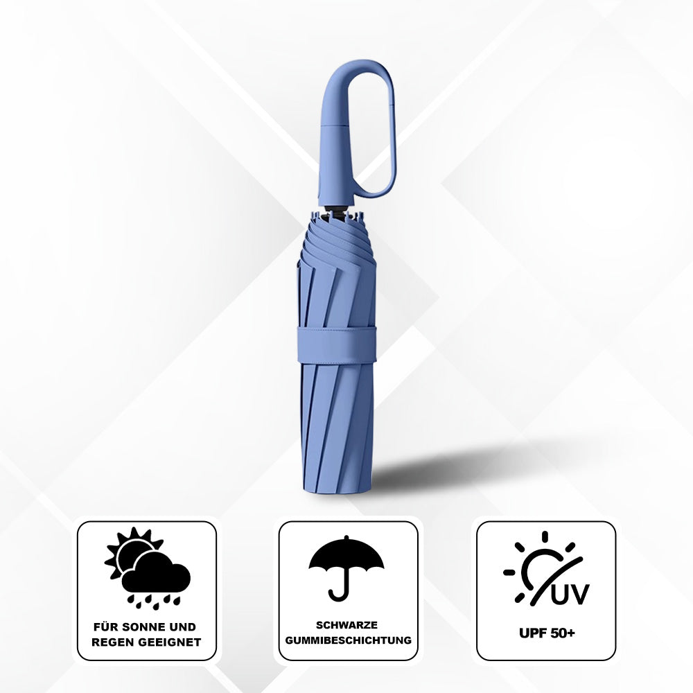 RainShield - Kompakter Reiseschirm Mit Windschutz – Automatisch Öffnen/Schließen & Verstärktes Rahmen