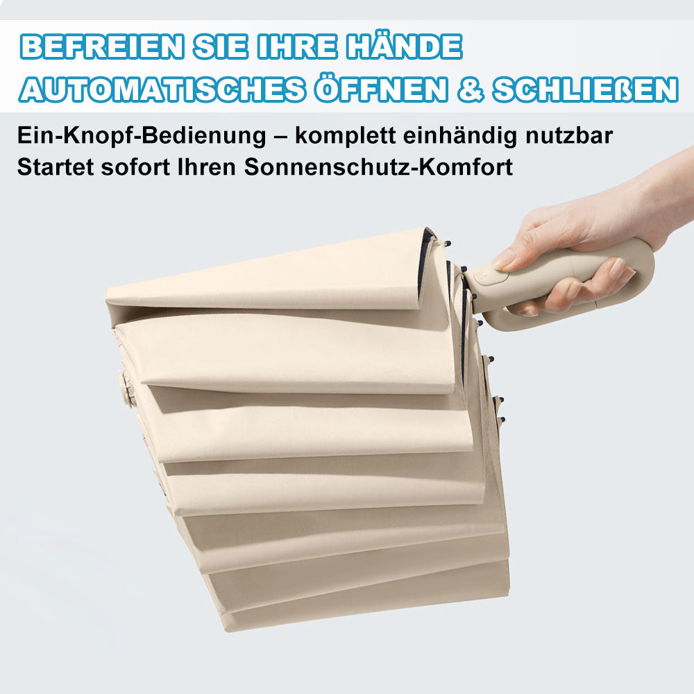 RainShield - Kompakter Reiseschirm Mit Windschutz – Automatisch Öffnen/Schließen & Verstärktes Rahmen