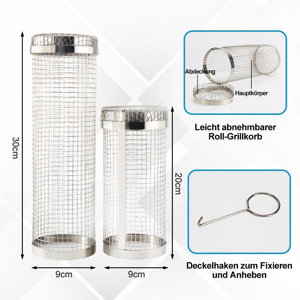 Outdoor BBQ Drehbarer Edelstahl-Grillkorb