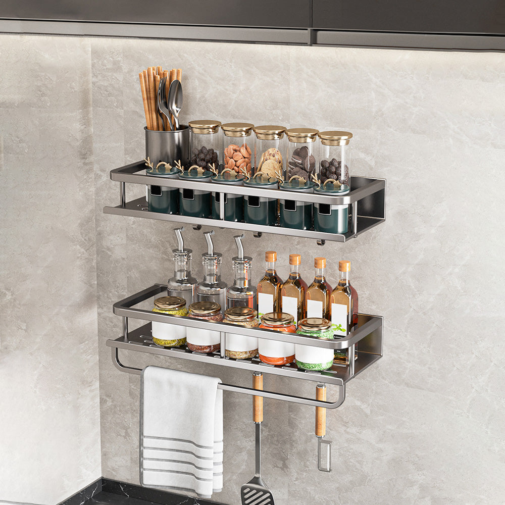 Zeitgemässes Regal In Grau/Schwarz – Perfekt Für Küche & Bad