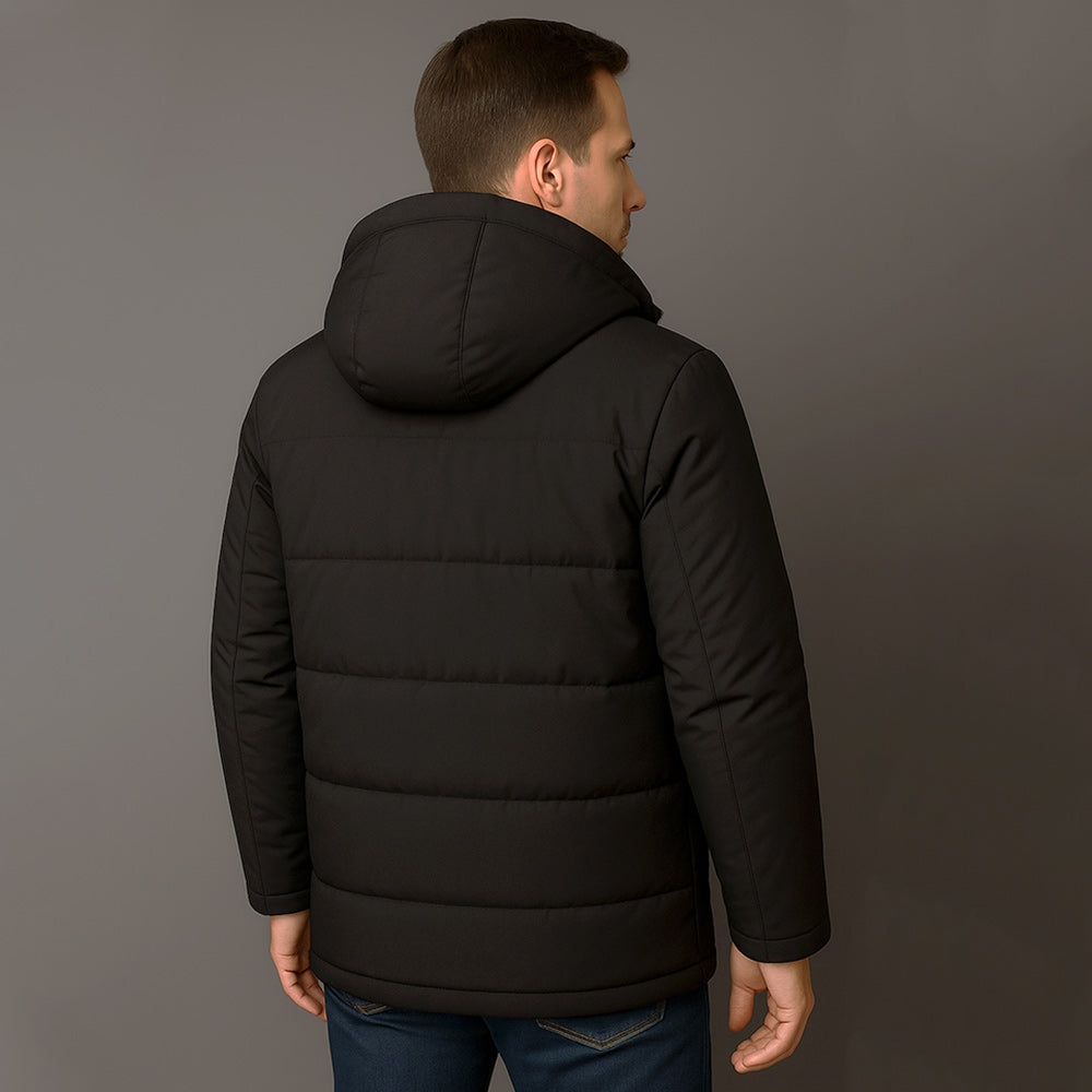 ThermoFeder - Herren-Kapuzenjacke Für Den Winter – Lässiger, Dick Windbreaker Mit Taschen