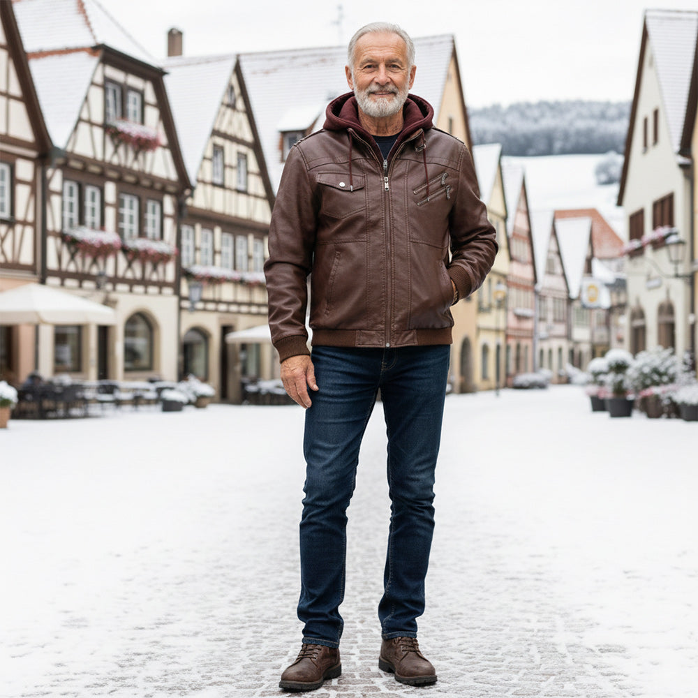 ThermoCore - Hochwertige Lederjacke Herren