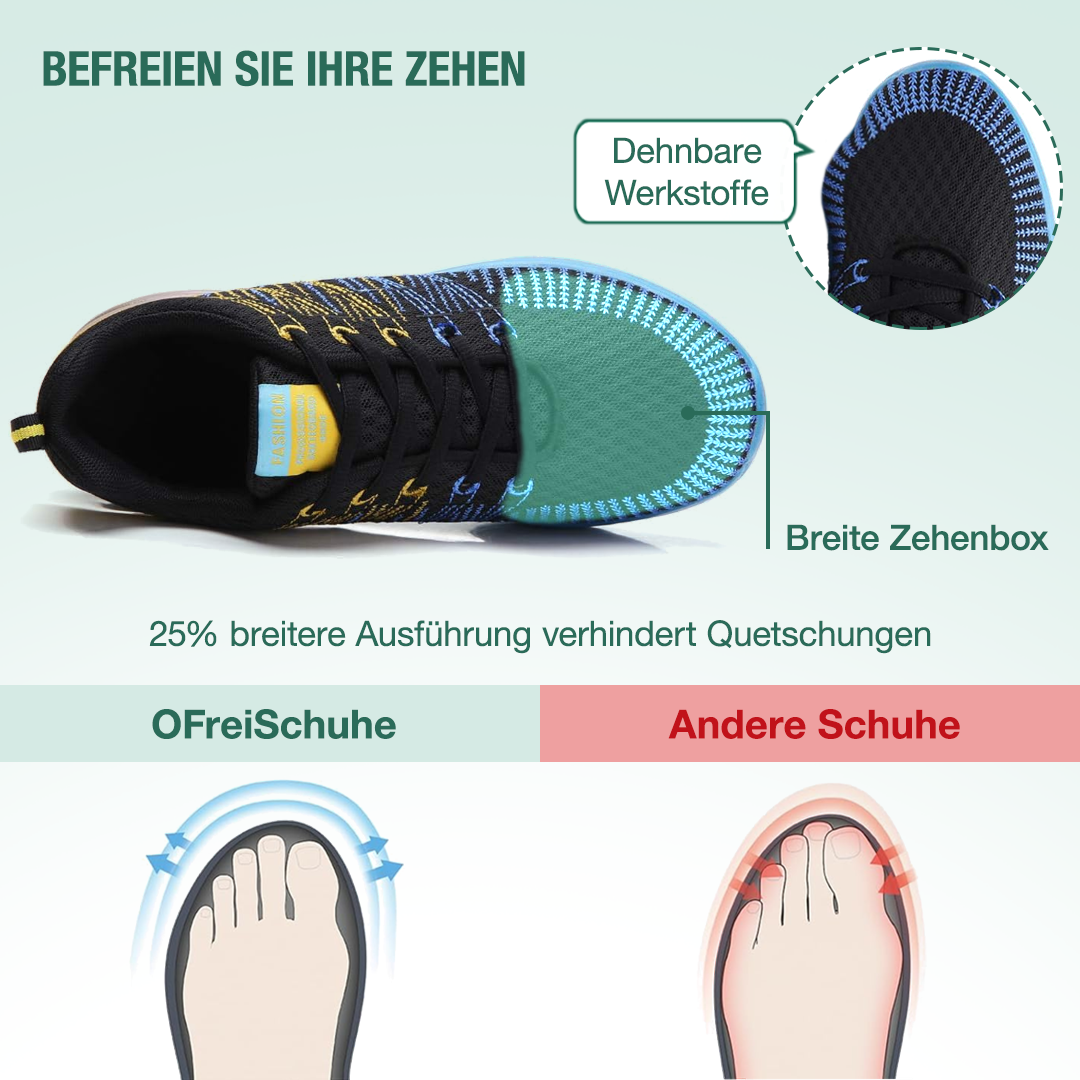 Hildaschritt Orthopädische Schuhe - Gelb Blau