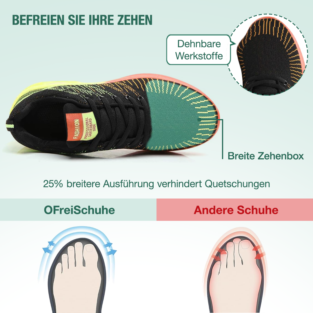 Hildaschritt Orthopädische Schuhe - Lindgrün Orange