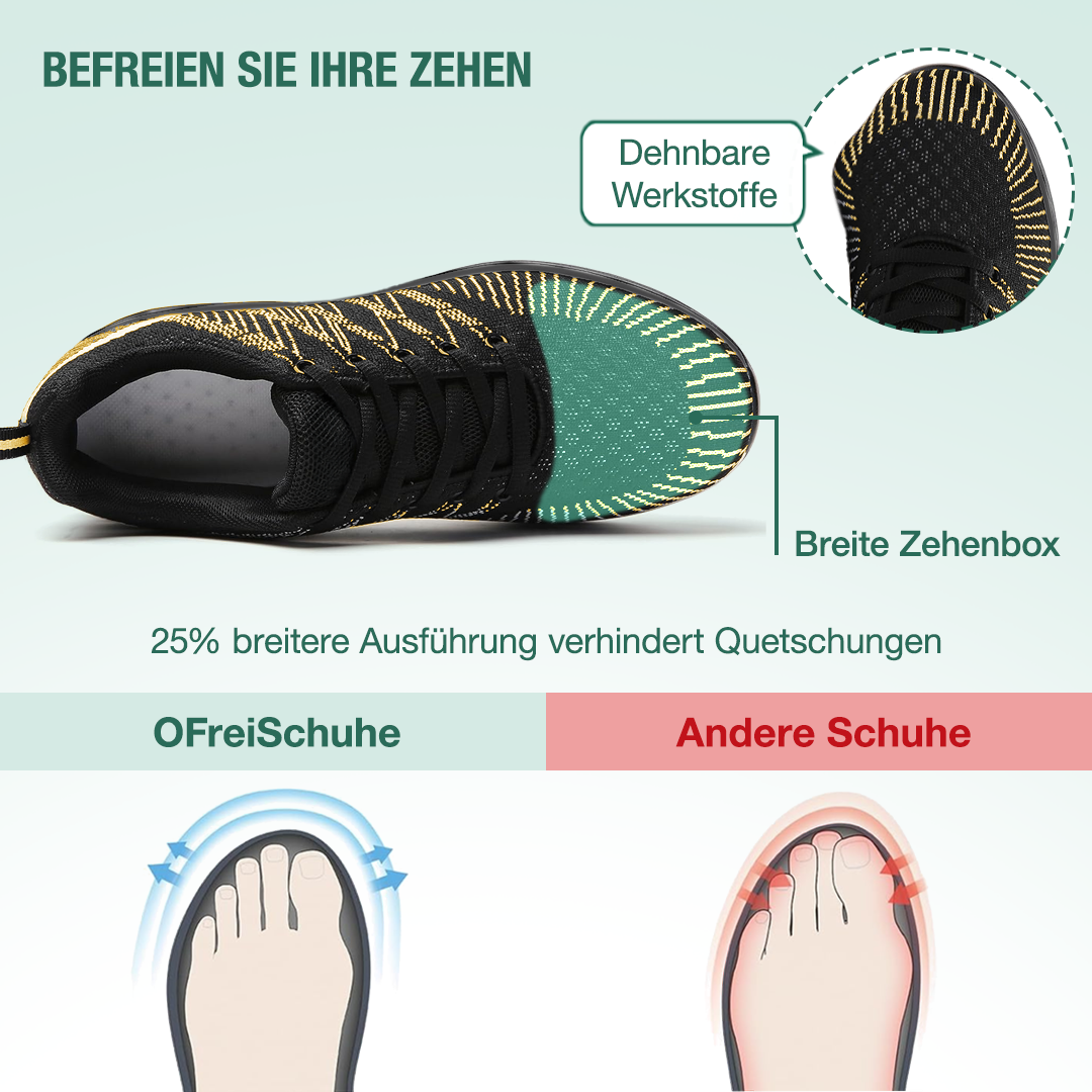 Hildaschritt Orthopädische Schuhe - Schwarz Gelb