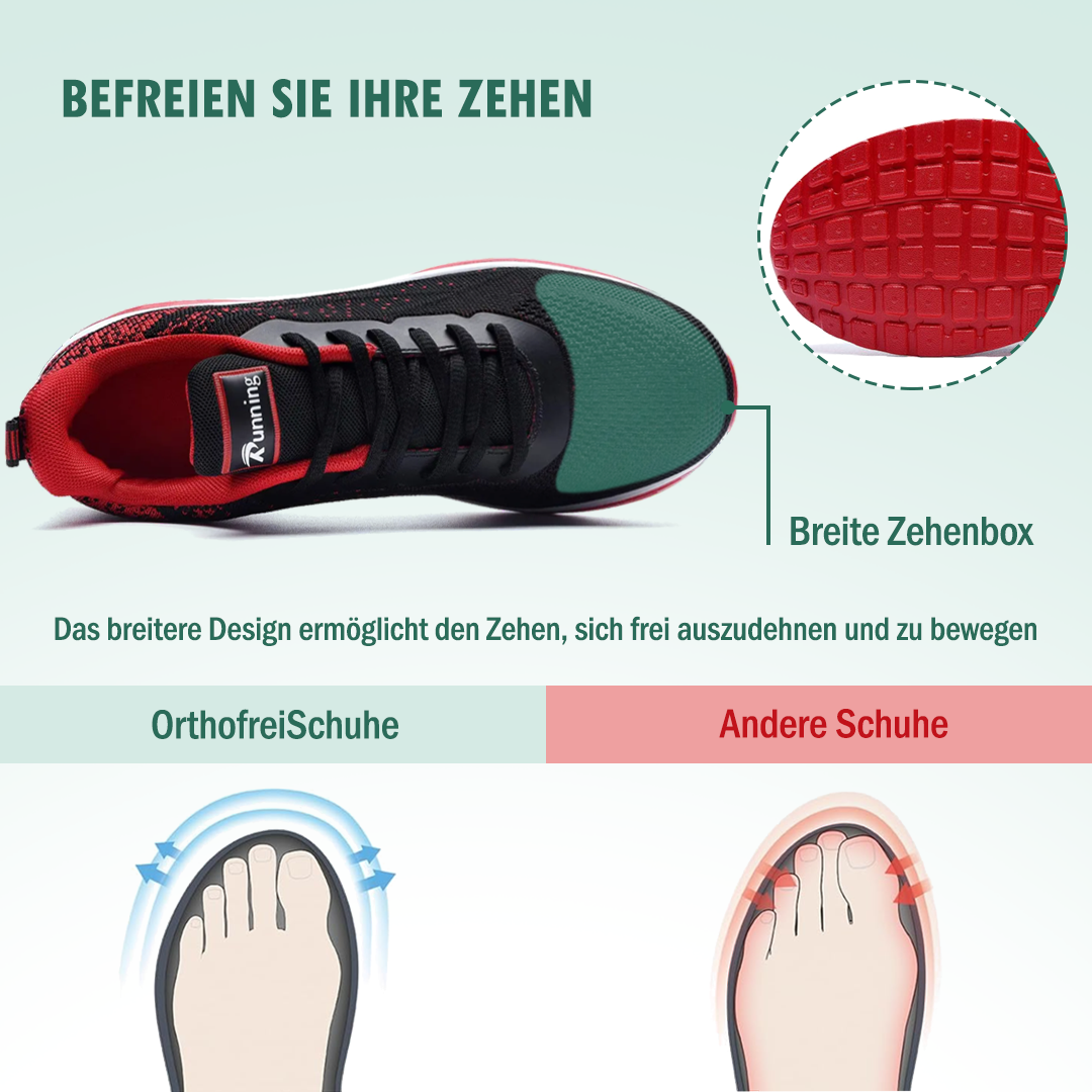 LuftFlex Orthopädische Schuhe Mesh - Rot Schwarz