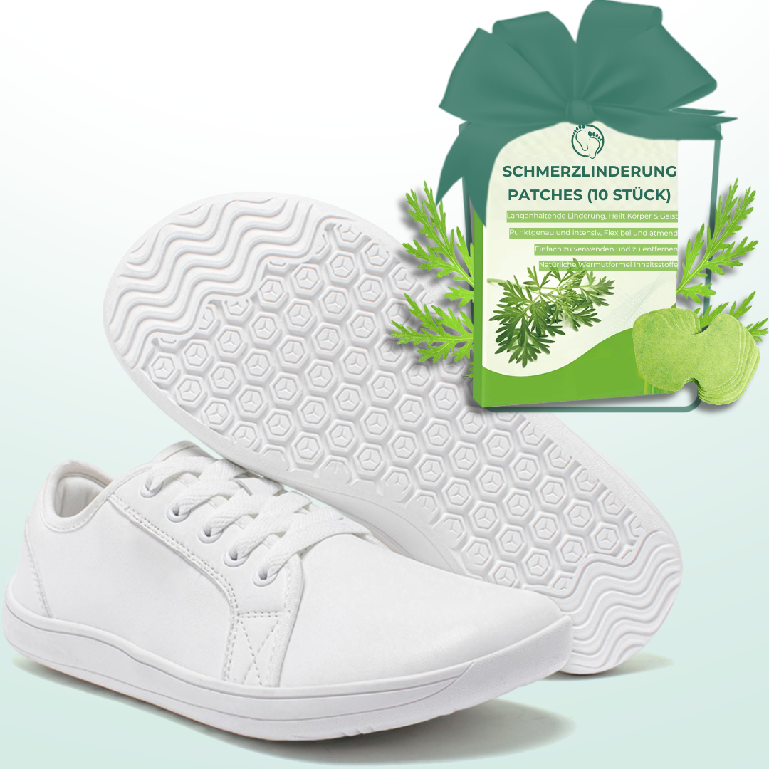 Lorry Vamp Barfußschuhe Leder Weiß - Schmerzfrei im Schritt und Kräuterkraft