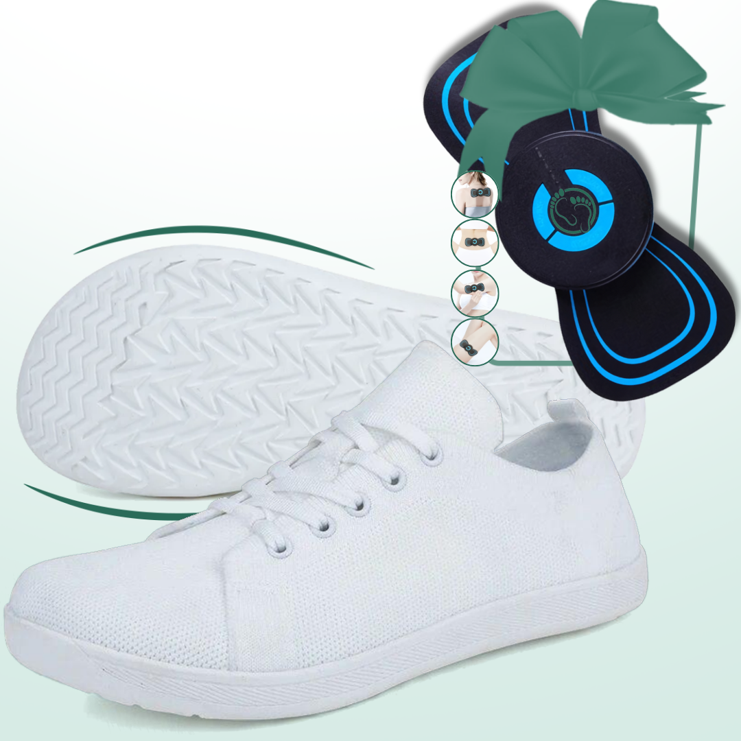 Lorry Vamp Barfußschuhe Knit Weiß - Barfuß-Power und Massage-Meisterwerk